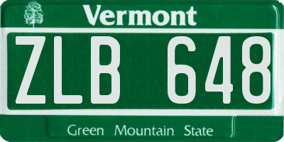 VT license plate ZLB648
