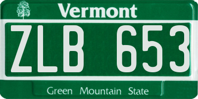 VT license plate ZLB653