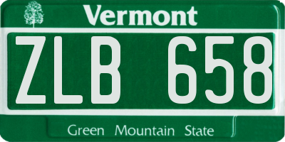 VT license plate ZLB658
