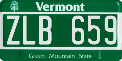 VT license plate ZLB659