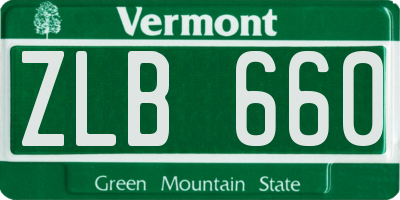 VT license plate ZLB660