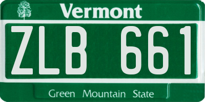 VT license plate ZLB661