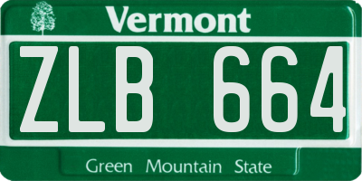 VT license plate ZLB664