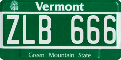 VT license plate ZLB666