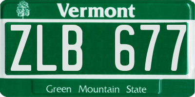 VT license plate ZLB677
