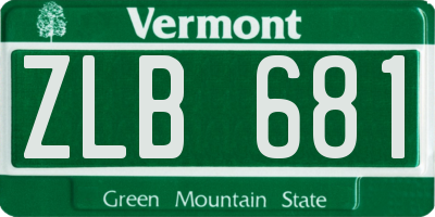 VT license plate ZLB681