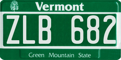 VT license plate ZLB682
