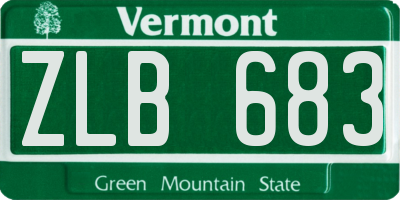 VT license plate ZLB683