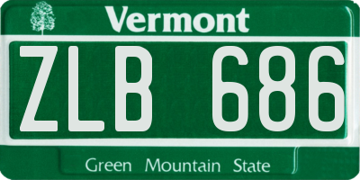 VT license plate ZLB686