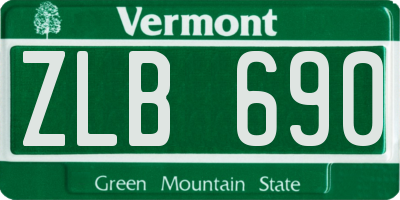 VT license plate ZLB690