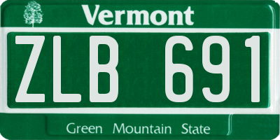 VT license plate ZLB691