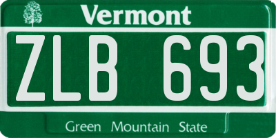 VT license plate ZLB693