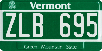 VT license plate ZLB695