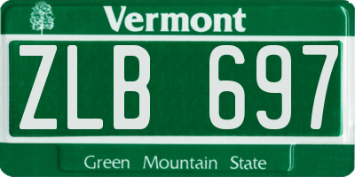 VT license plate ZLB697