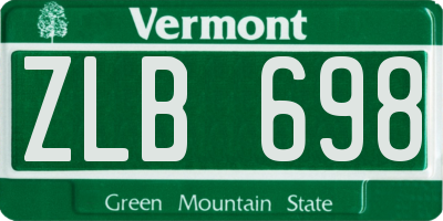 VT license plate ZLB698