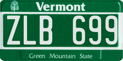 VT license plate ZLB699