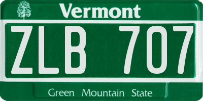 VT license plate ZLB707