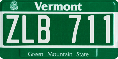 VT license plate ZLB711