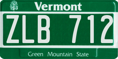 VT license plate ZLB712