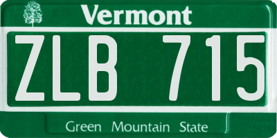 VT license plate ZLB715