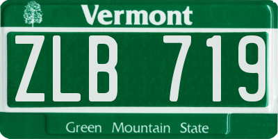 VT license plate ZLB719