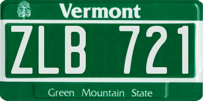 VT license plate ZLB721