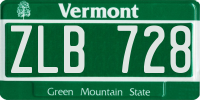 VT license plate ZLB728