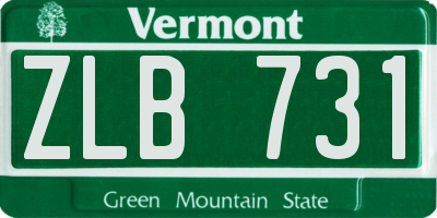 VT license plate ZLB731