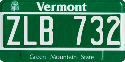 VT license plate ZLB732