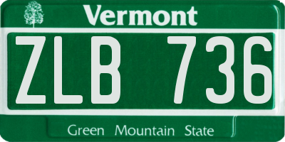 VT license plate ZLB736