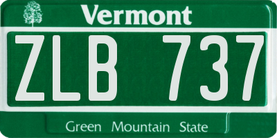 VT license plate ZLB737