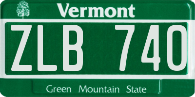 VT license plate ZLB740