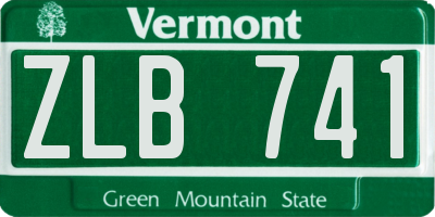 VT license plate ZLB741