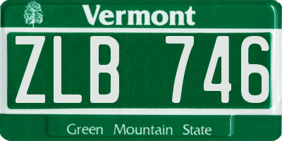 VT license plate ZLB746