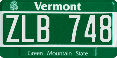 VT license plate ZLB748