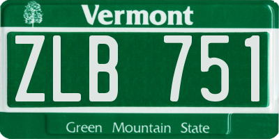 VT license plate ZLB751