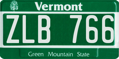 VT license plate ZLB766