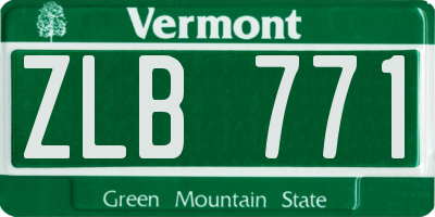 VT license plate ZLB771