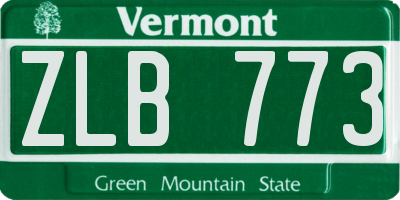 VT license plate ZLB773