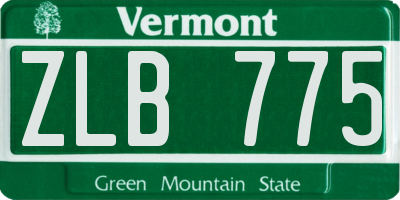 VT license plate ZLB775