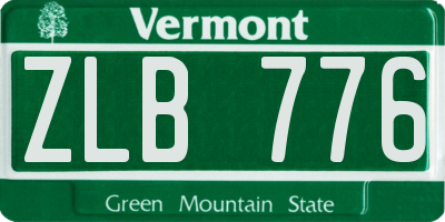 VT license plate ZLB776