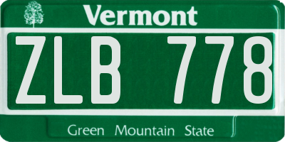 VT license plate ZLB778
