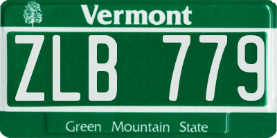 VT license plate ZLB779