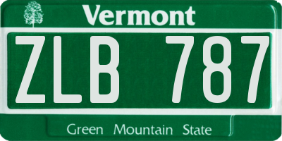 VT license plate ZLB787
