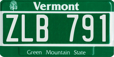 VT license plate ZLB791