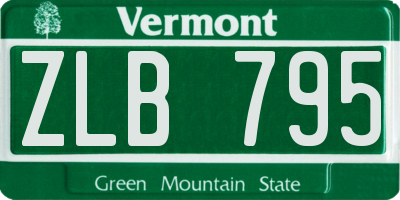 VT license plate ZLB795