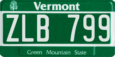 VT license plate ZLB799