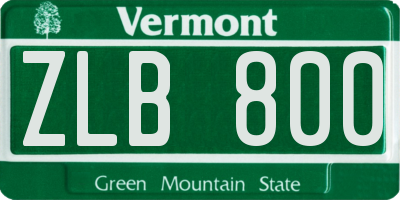 VT license plate ZLB800