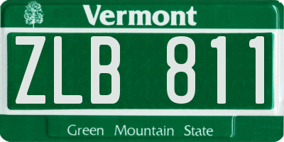 VT license plate ZLB811