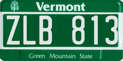 VT license plate ZLB813